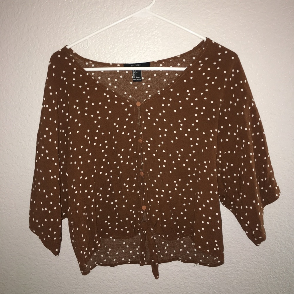 F21 polka dot top